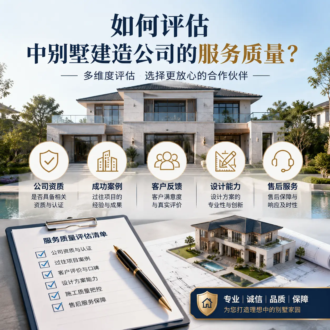如何评估 剑河 中别墅建造公司的服务质量？